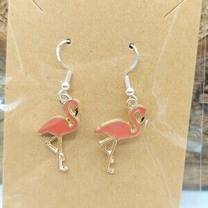 Flamingo Earrings Tropical Summer Resortwear Vacation